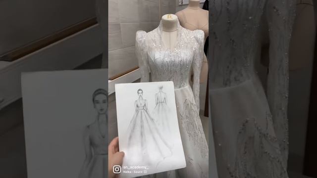 Процесс создания свадебного платья. The process of creating a wedding dress.