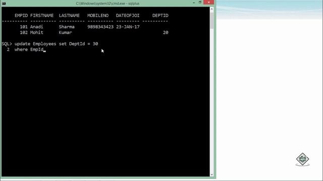 Oracle - SQL - Update Statement