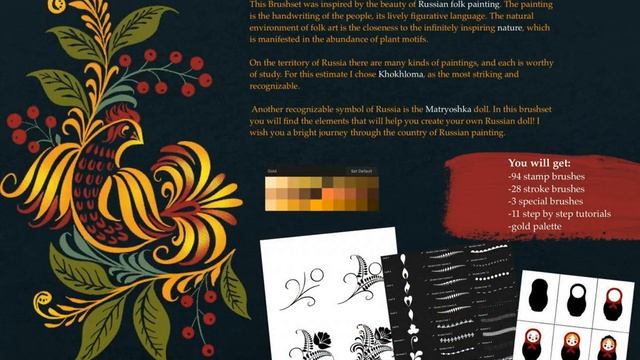 Procreate Brush Pack: Russian Folk Painting Brushset