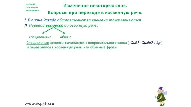 Испанский язык Урок 38 La concordancia de los tiempos (согласование времён) №6 (www.espato.ru)
