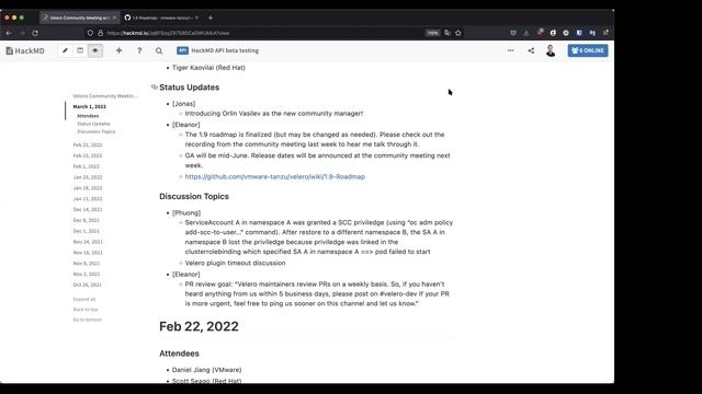 Velero Community Meeting - March 1, 2022