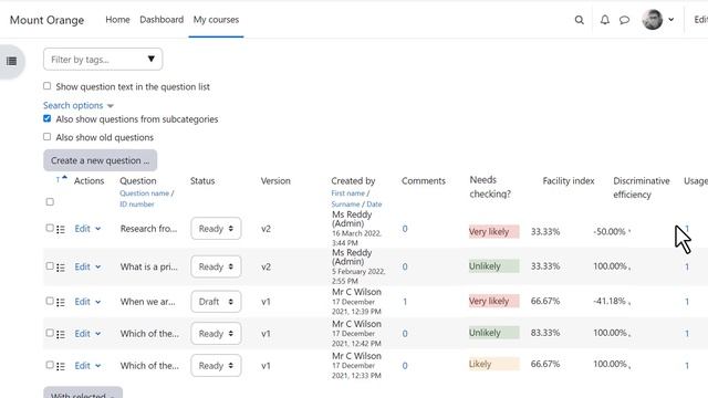 Moodle 4.0 Question bank