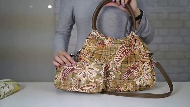 Женская сумка Королевская 316 гобелен+экокожа 35х28х12 см