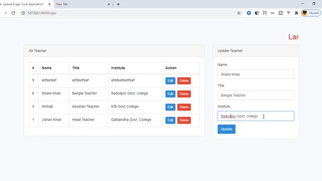 #1 Laravel 8 Ajax Crud Overview