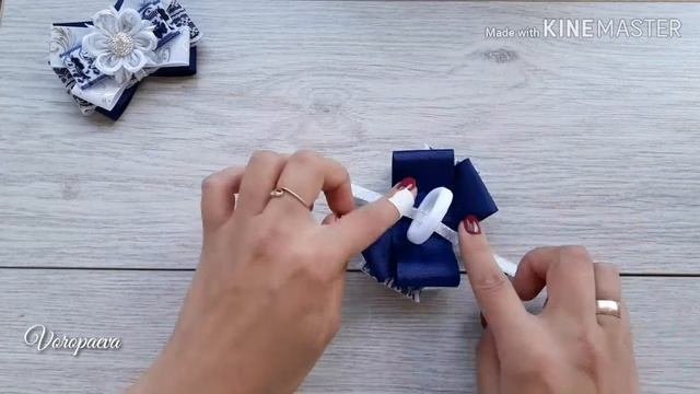 Шикарный комплект в школу  Резинки и Галстук - Жабо  Мастер Класс  DIY Ribbon bow