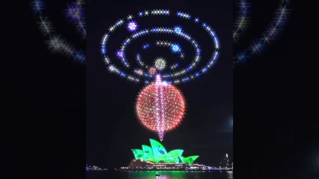 🌌 Невероятно красочное шоу дронов над Сиднейской оперой