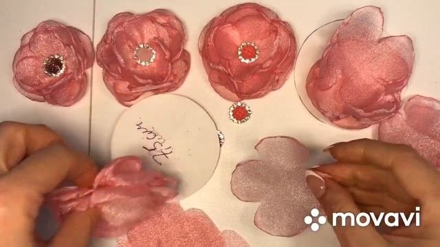 Цветы из органзы. ???.  Легко и быстро