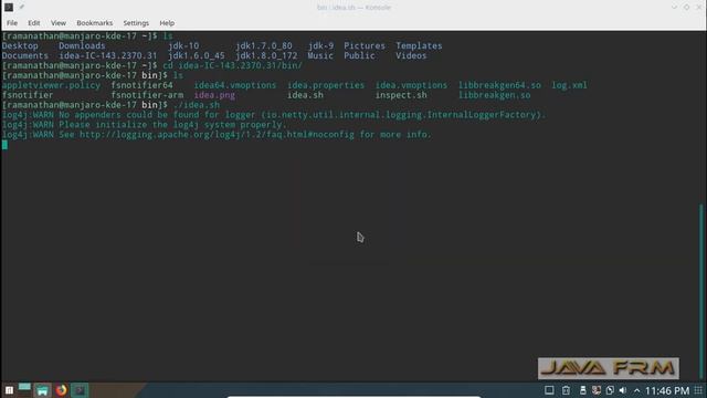 IntelliJ IDEA 15 Community Edition installation on Manjaro Linux 17.1 KDE Plasma Edition