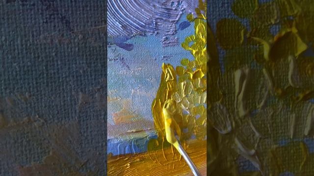 Пейзаж |Акриловые краски | Текстурная паста #shorts #landscape #acrylic #art #artist #trend