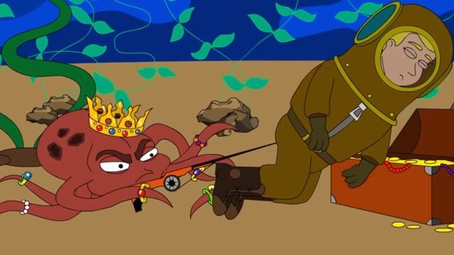 Осминог и водолаз
