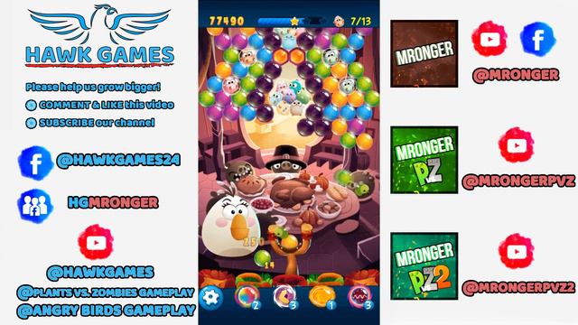 Angry Birds Stella POP Bubble Shooter Level 390 Hard - Walkthrough, No Boosters