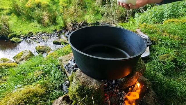 Crispy Chicken Burger cooked in the WILD!🔥 ASMR cooking in the forest