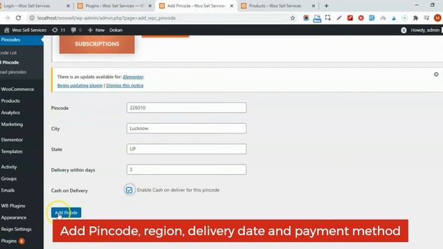 WooCommerce Pin code or Zip code checker - Show delivery date time availability based on postal cod