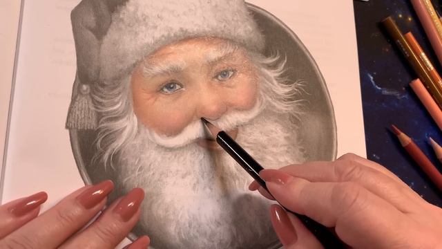 Adult Coloring - Santa's Christmas Santa Grayscale