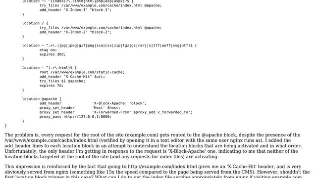 DevOps & SysAdmins: Nginx reverse proxy server not serving cached homepage correctly