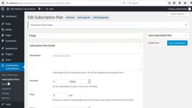 WordPress Paid Member Subscriptions