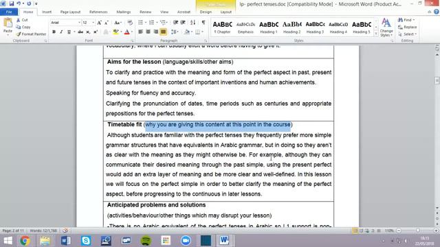 Observation Lesson plan  Header sheet and Procedure
