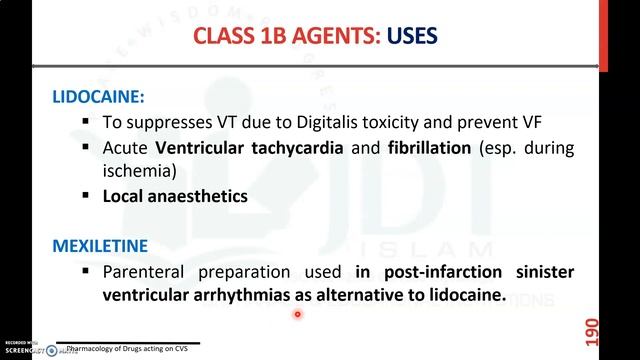 Antiarrhythmics Drugs Part 2: Pharmacology: Class I, II, III & IV: Quinidine, Lidocaine, Propranolo
