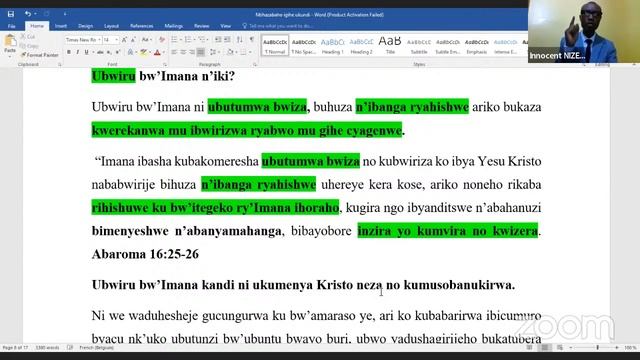 NTIHAZABAHO IGIHE UKUNDI, UBWIRU BW'IMANA BURASOHOYE. By Innocent NIZEYIMANA