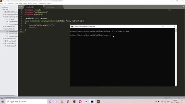 Compile and Run Java Native Interface(JNI) code in Windows 10 using cmd