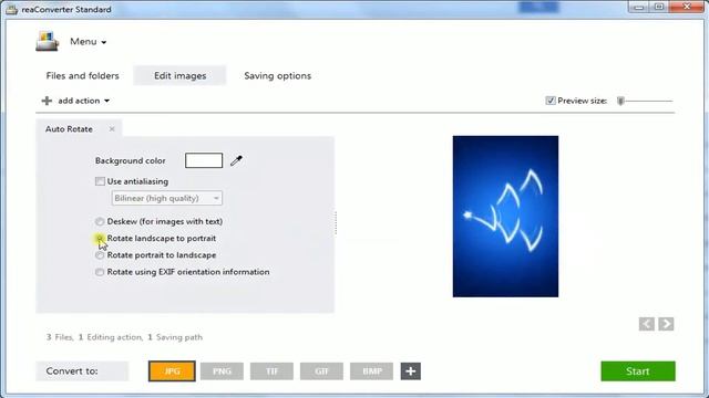 Auto Rotate images with reaConverter