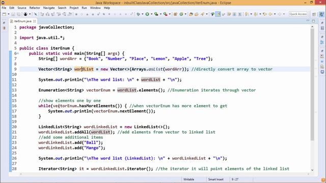 Java Essentials - Enumeration and iterators