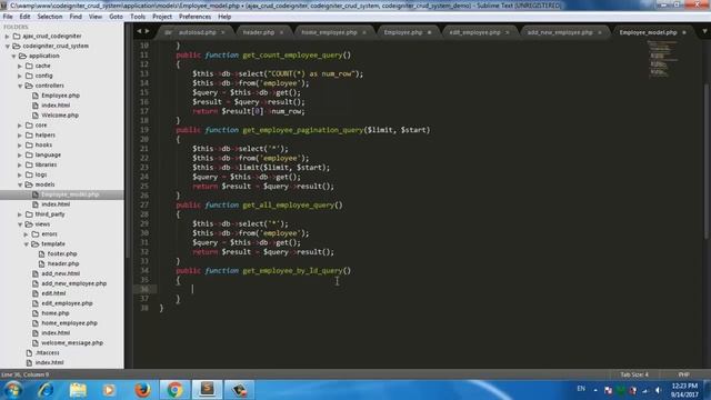 Codeigniter CRUD Project bootstrap 4 edit employee form part 9