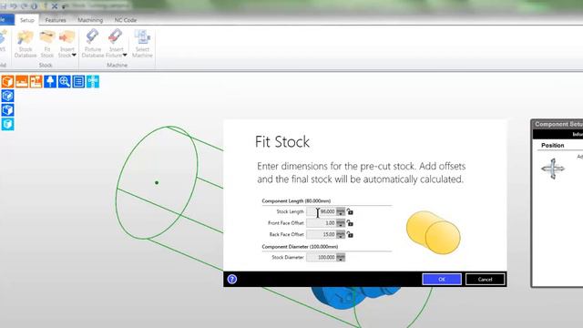 3. Edgecam TestDrive tutorial - Create stock turning