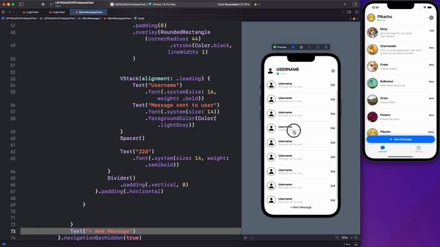 SwiftUI Firebase Chat 05 - Creating Template Messages View