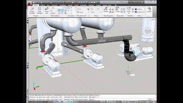 Plant 3D - Heat Exchanger to Pumps by BiT