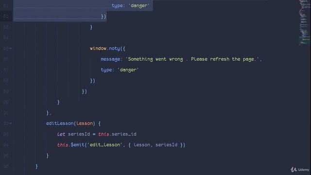 Udemy Laravel - 072 Global error handling for failed ajax requests
