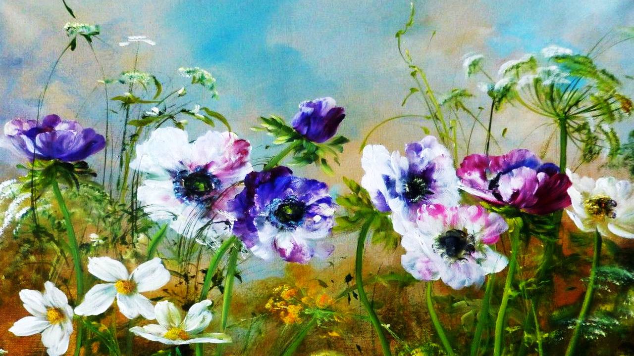Нежные цветы французской художницы Сильви Фортин