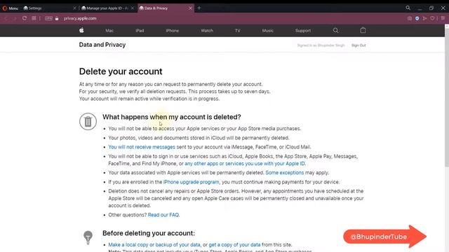 Delete iCloud or Apple account permanently