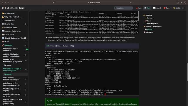Kubernetes Goat - Container escape to the host system