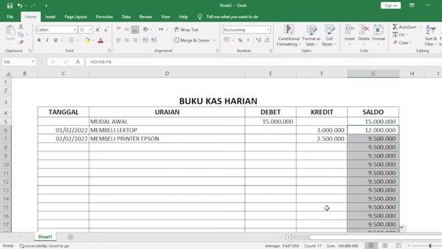 Cara Mudah Membuat Buku Kas Harian Otomatis di Ms Excel Buat Pemula