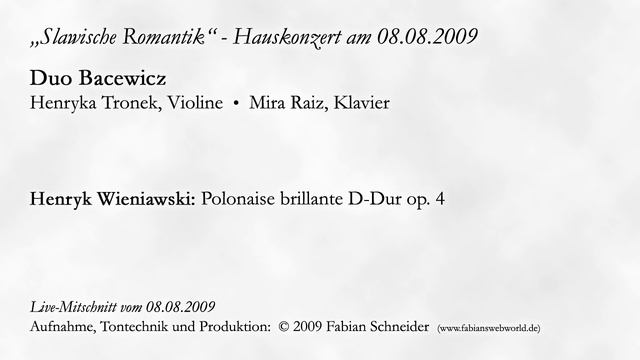 Duo Bacewicz: Henryk Wieniawski - Polonaise brillante D-Dur op. 4