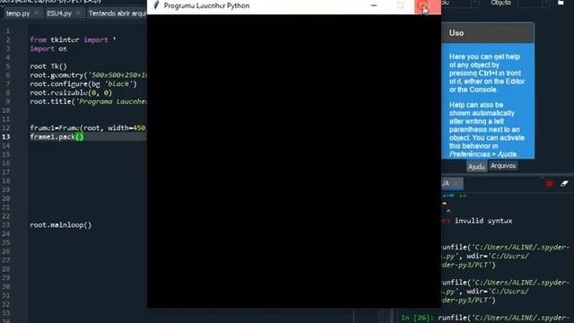 Python Básico - executar um programa usando tkinter - GUI - Parte 2