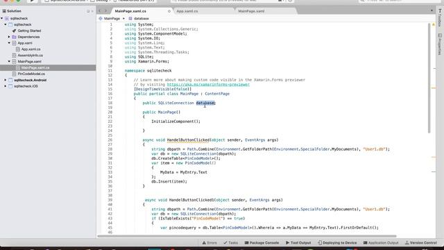 Check DatabaseTable Exists Xamarin Forms Tutorial 33