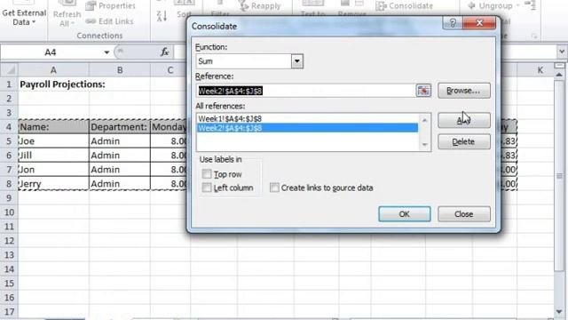 Excel 2010 Tutorial Consolidating Data Microsoft Training Lesson 19.1