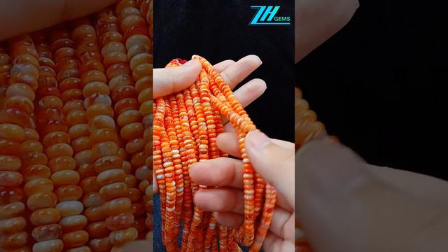 Orange and red spiny oyster roundle beads size 6mm Natural Spiny Oyster Orange Color  20240506-04