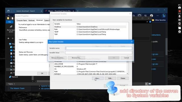Install maven 3 and add path to the system variables