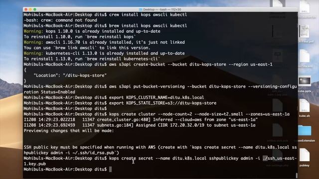 Kubernetes cluster on AWS