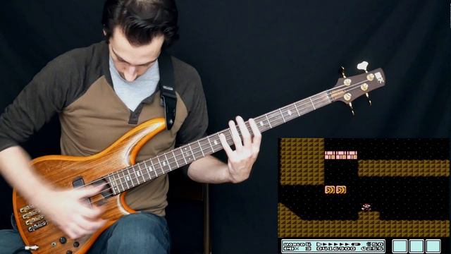 Super Mario Bros 3 (Underground) Slap Bass Cover [with gameplay]