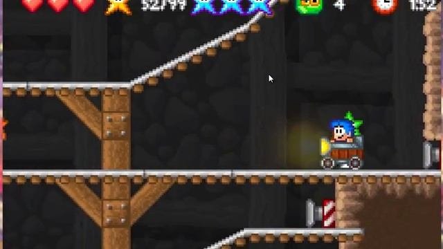 Bloo Kid 2 - Endless Mine (Level 4-8) All Yellow Stars