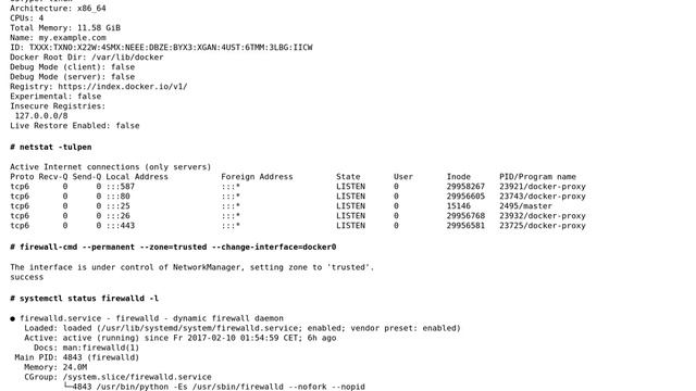 After CentOS7 upgrade: Docker services not reachable anymore