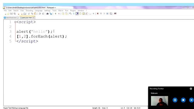 Javascript Statements Semicolons and Comments importance  tutorial.Javascript complete course.