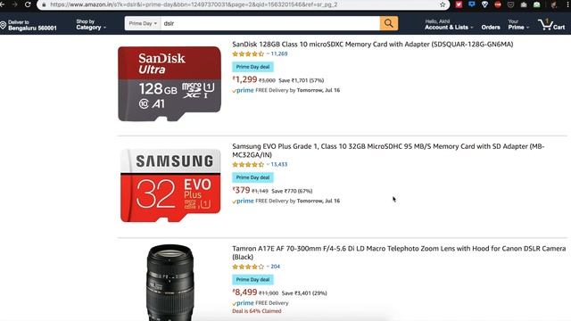 Best 'AMAZON PRIME DEALS' (Cameras, Lenses, Tripod, Action Cameras, Memory Cards)