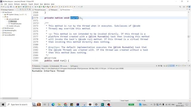 Thread creation using Class and Interface