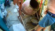Самодельная бетономешалка на ремнях (80л бетона по факту)