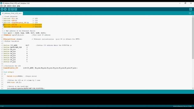 Arduino Ethernet + LCD to display IP address